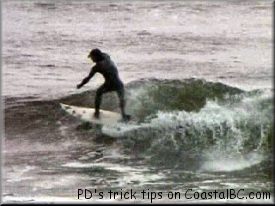 Drive up the wave by applying pressure to your toe side rail.