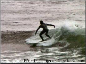 Push down on your front foot and lean slightly on your heel side rail 